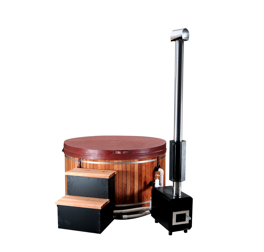 Outdoor Cedar Wood Fired Hot Tub Complete Kit Shym Saunas