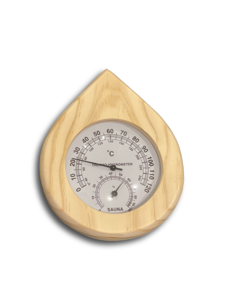 Sauna Thermometer and Hygrometer 2 in 1 single display round Shym Saunas