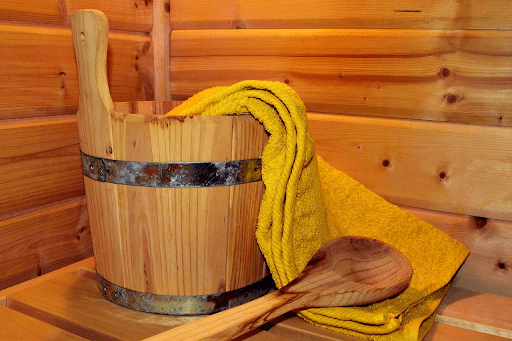 sauna bucket and laddle set