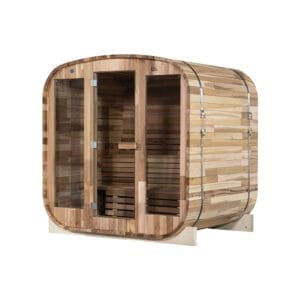 Outdoor/Indoor Western Red Cedar Square Barrel Sauna 4-8 Person