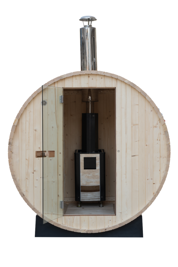 Outdoor/Indoor White Spruce Barrel Sauna 2 - 4 Person