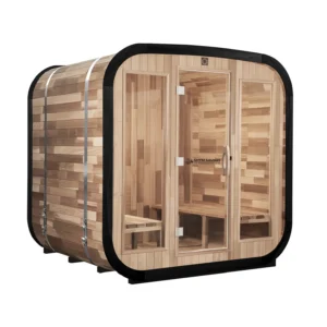 Outdoor/Indoor Western Red Cedar Square Barrel Sauna 4-8 Person