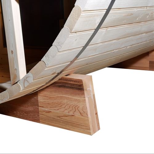 white spruce barrel sauna support
