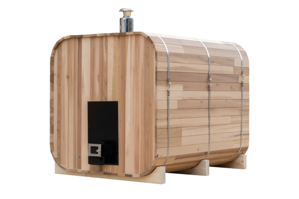 Outdoor/Indoor Western Red Cedar Square Barrel Sauna 4-10 Person