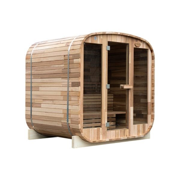 Outdoor/Indoor Western Red Cedar Square Barrel Sauna 4-8 Person - Image 2