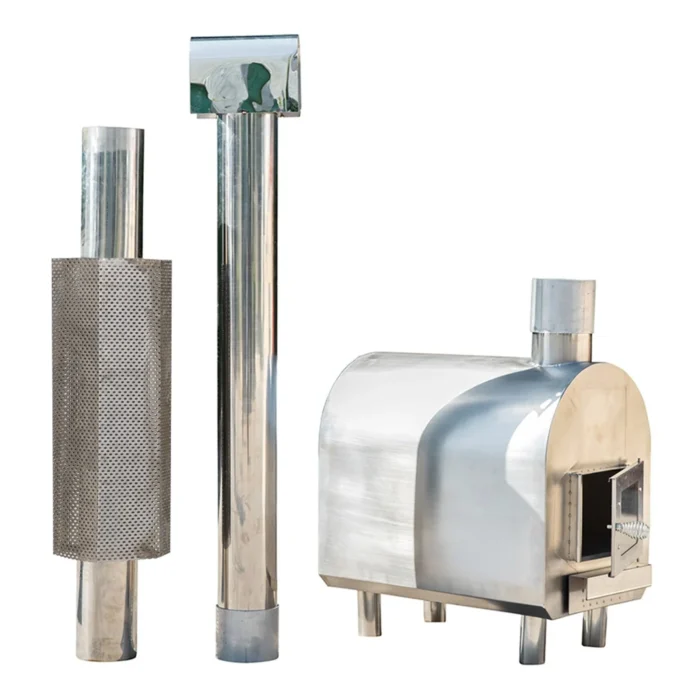 Outdoor Cedar Hot Tub With External Firewood Heater, Pump, Filtration System and Cover - Image 7