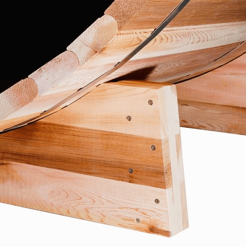 High Durability Support Cradles western red cedar barrel sauna