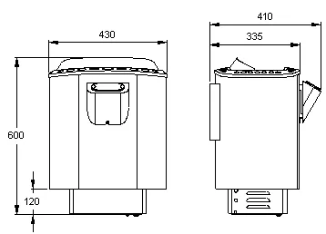 sauna heater dimensions