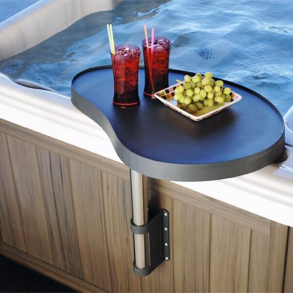 deluxe hot tub tray table used in hot tub to hold food and drinks