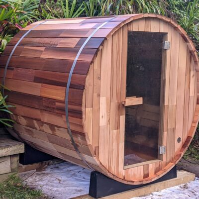 wood barrel sauna