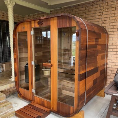 wooden square sauna