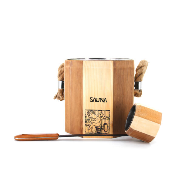 Cedar/Spruce Luxury Bucket + Ladle Set for Sauna Banya