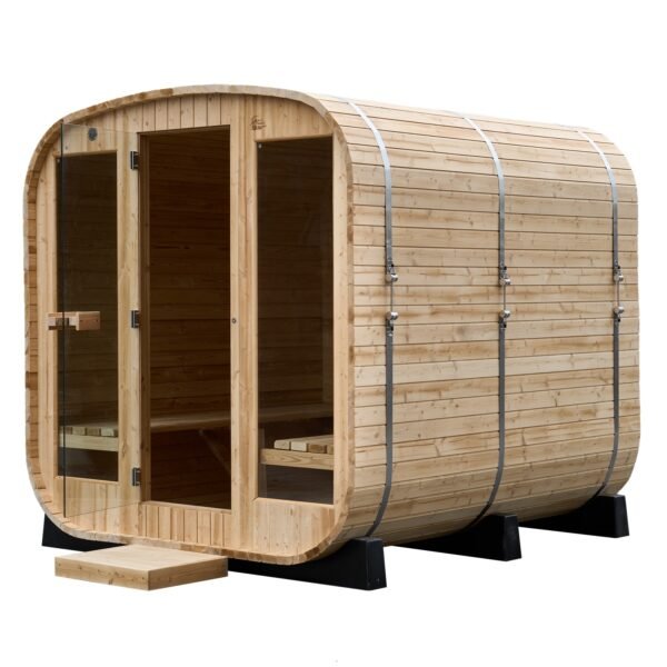 Outdoor/Indoor Carbonised Spruce Square Barrel Sauna 4-8 Person - Image 12
