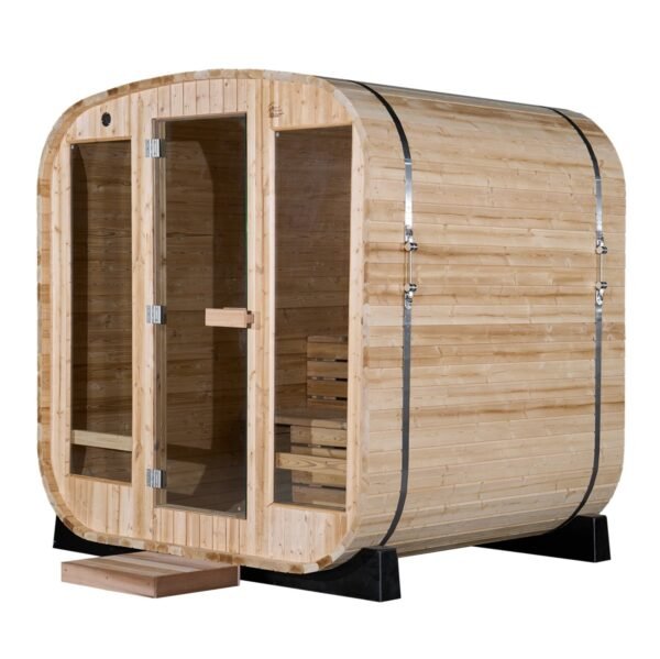 Outdoor/Indoor Carbonised Spruce Square Barrel Sauna 4-8 Person - Image 5