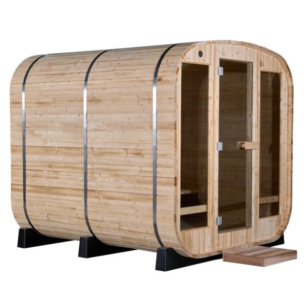 Outdoor/Indoor Carbonised Spruce Square Barrel Sauna 4-8 Person - Image 10