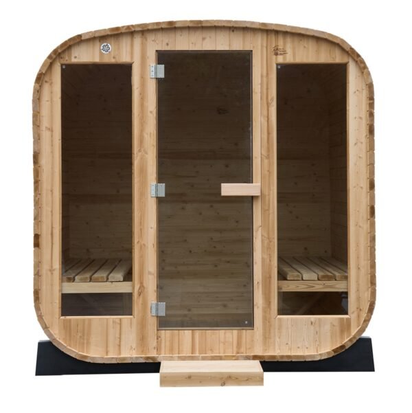 Outdoor/Indoor Carbonised Spruce Square Barrel Sauna 4-8 Person - Image 11