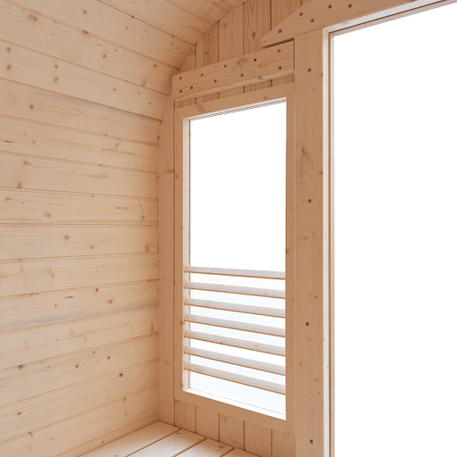 cube sauna windows