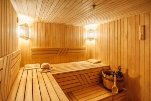 outdoor sauna interior