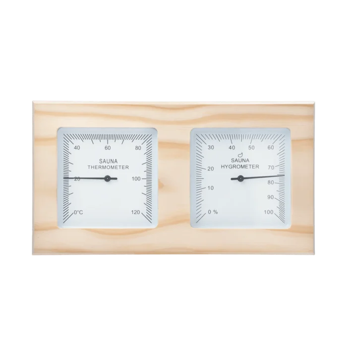 Sauna Thermometer and Hygrometer 2 in 1 square dual display