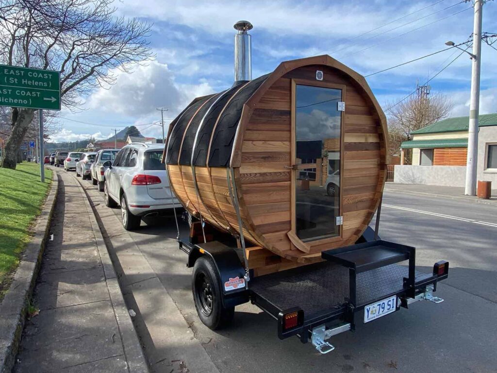 Backyard with Barrel Sauna Benefits