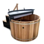 Outdoor Cedar Hot Tub With Electric Heater, Pump, Filtration System and Cover