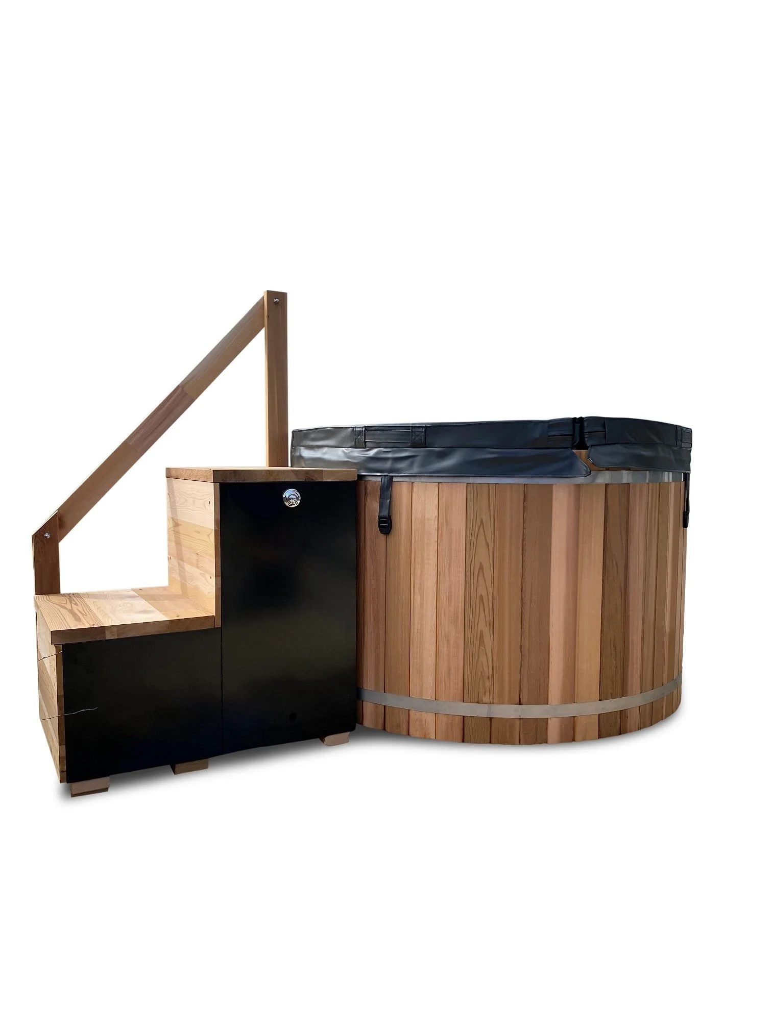 Outdoor Cedar Hot Tub With Electric Heater, Pump, Filtration System and Cover