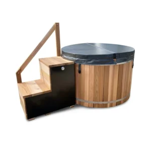 Outdoor Cedar Hot Tub With Electric Heater, Pump, Filtration System and Cover