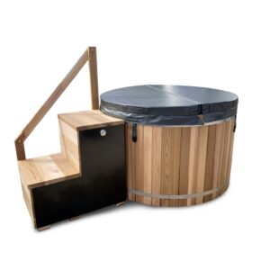 Outdoor Cedar Hot Tub With Electric Heater, Pump, Filtration System and Cover