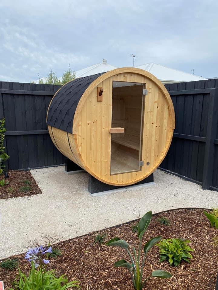 Spruce Barrel Sauna Installation in Ocean Grove, Victoria