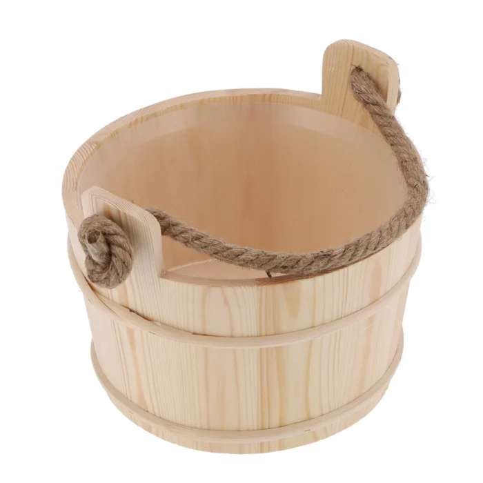 Spruce Bucket + Ladle on Rope Set for Sauna Banya - Image 8