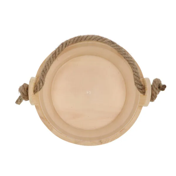 Spruce Bucket + Ladle on Rope Set for Sauna Banya