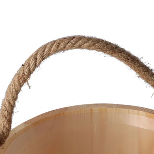 Spruce Bucket + Ladle on Rope Set for Sauna Banya