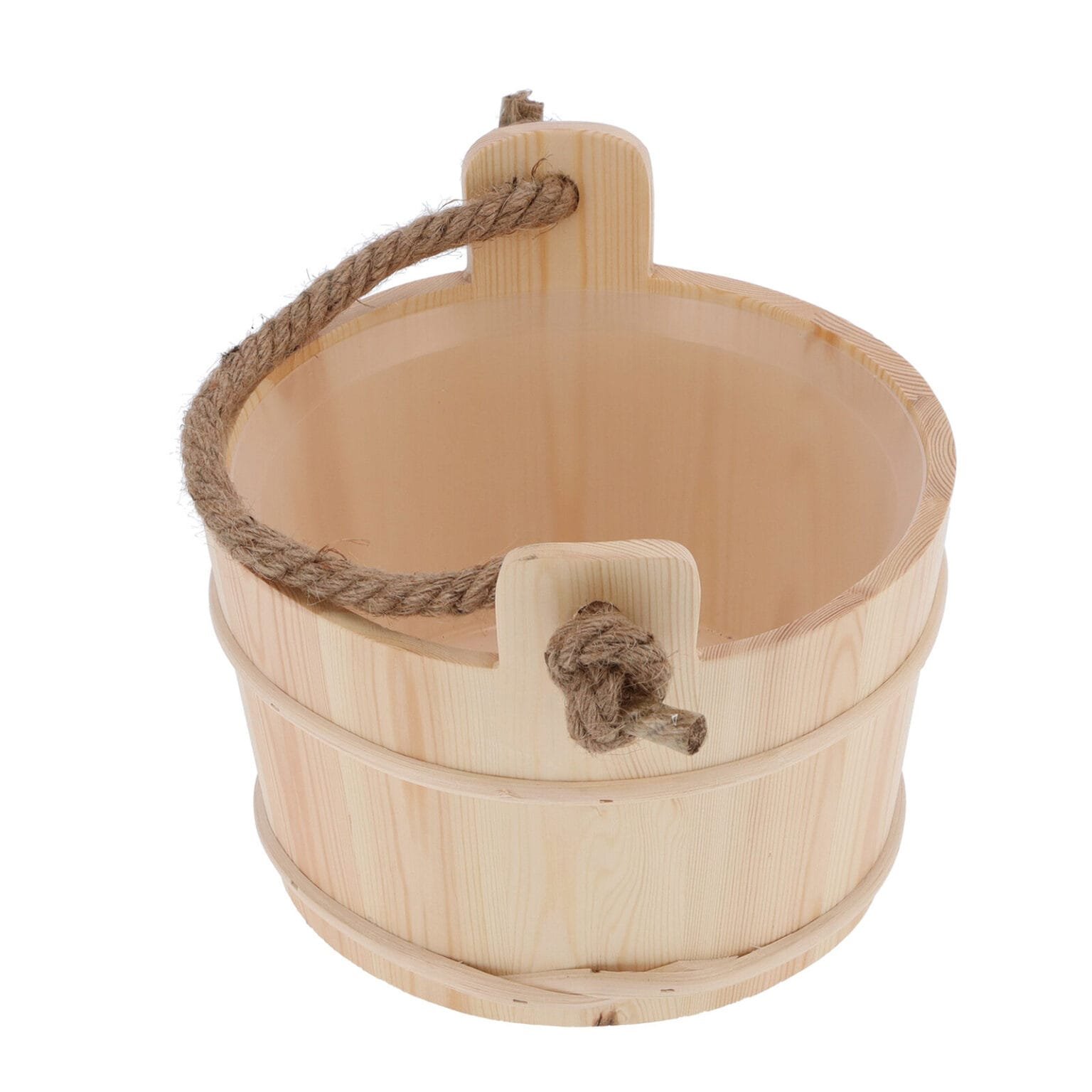 Spruce Bucket + Ladle on Rope Set for Sauna Banya - Shym Saunas