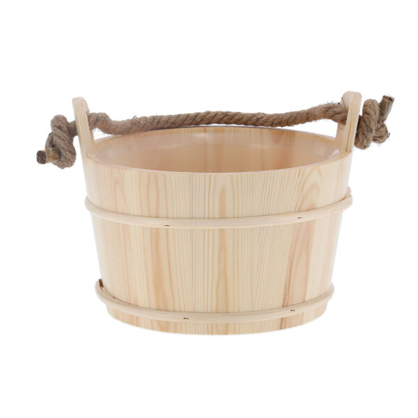 Spruce Bucket + Ladle on Rope Set for Sauna Banya