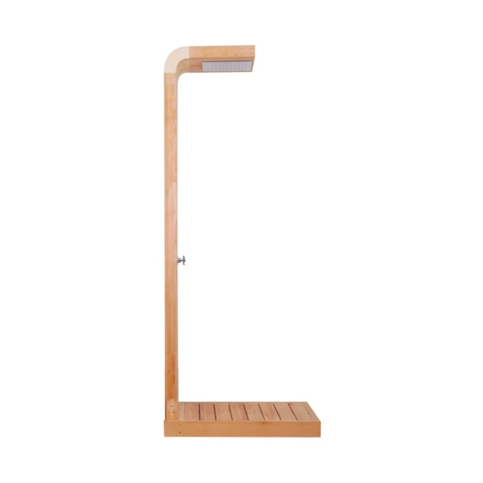Hardwood Timber Outdoor Shower Column (Aspen Wood) - Image 3