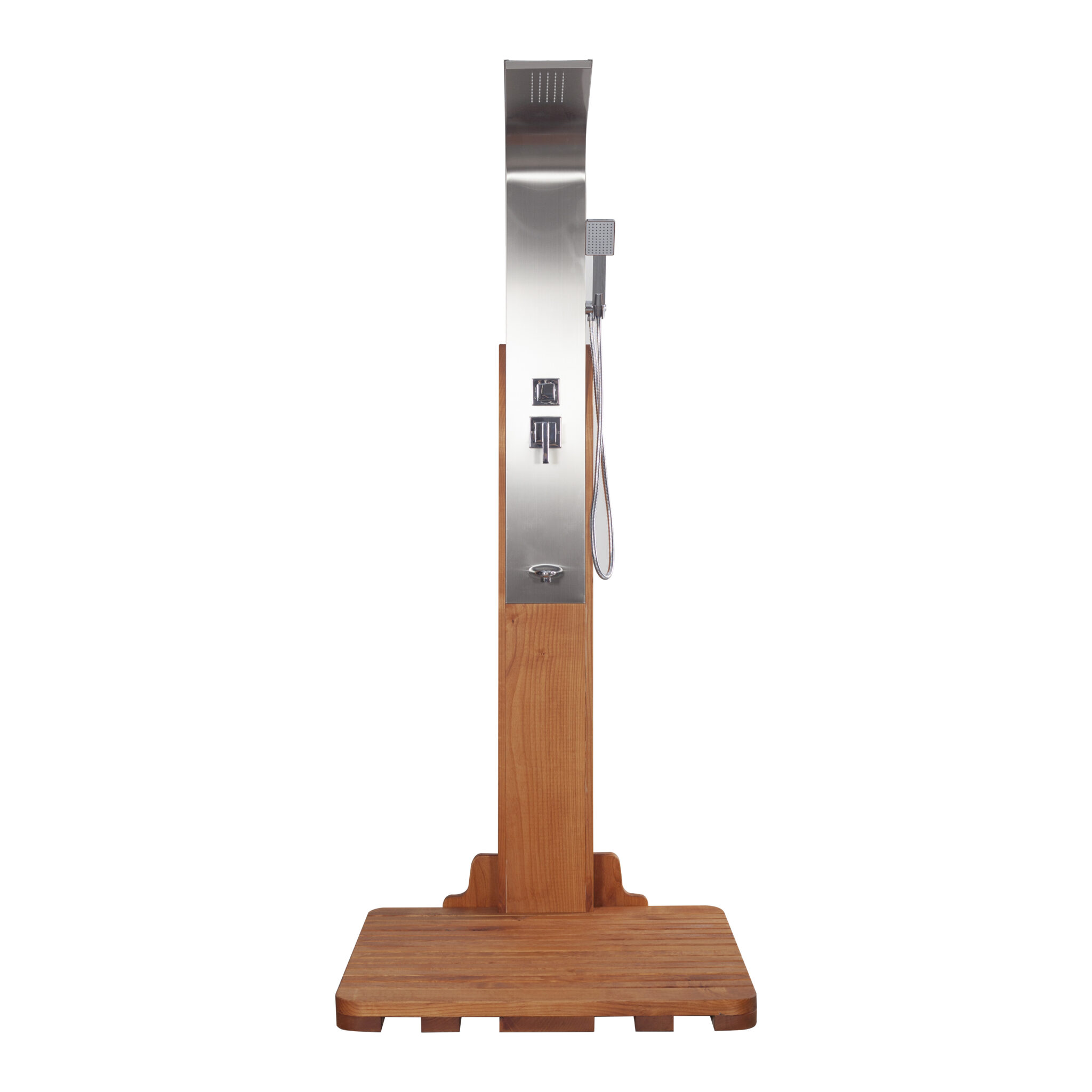 Hardwood Timber Outdoor Shower Column (Alder Wood) - Shym Saunas