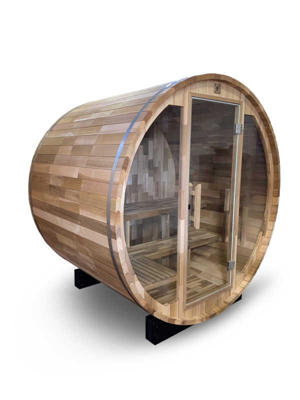 Outdoor/Indoor Spruce or Cedar Barrel Sauna UNITY