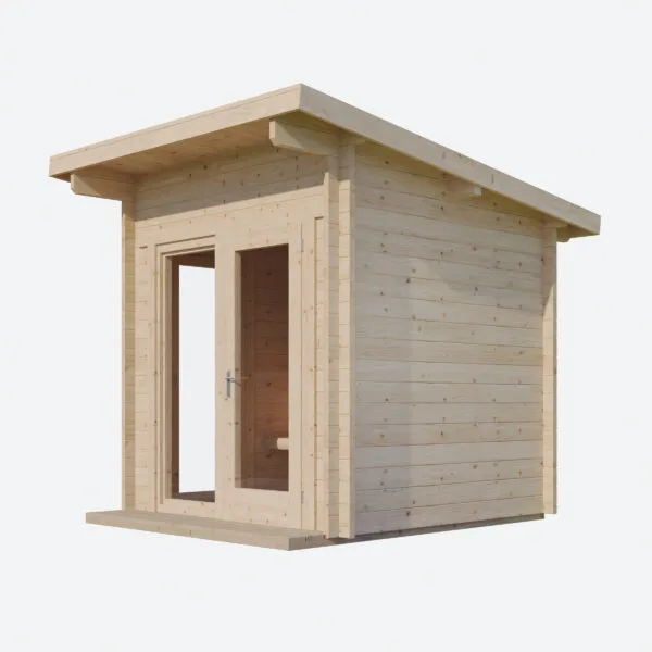 Outdoor Spruce CUBE LOG Sauna