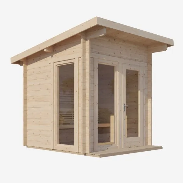 Outdoor Spruce CUBE LOG Sauna