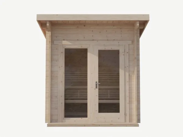 Outdoor Spruce CUBE LOG Sauna