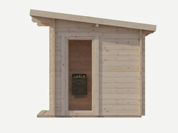 Outdoor Spruce CUBE LOG Sauna (4 - 10 Person) EURO