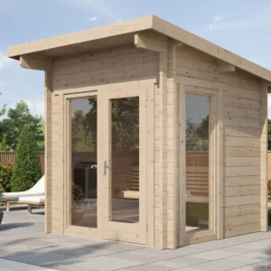 Outdoor Spruce Log Sauna CUBE (4 - 10 Person) MADE IN EUROPE