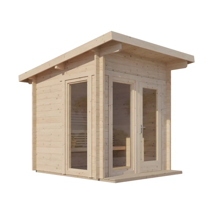 Cube Spruce Log Sauna