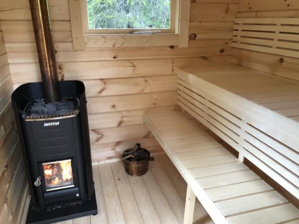 Outdoor Spruce CUBE LOG Sauna