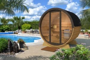 Outdoor/Indoor Thermo Spruce Barrel Sauna UNITY (3 - 5 Person) MADE IN EUROPE