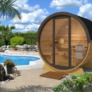 Outdoor/Indoor Thermo Spruce Barrel Sauna UNITY (3 - 5 Person) MADE IN EUROPE