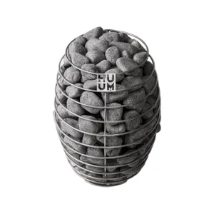 HUUM Drop electric sauna heater with stainless steel cage and sauna stones