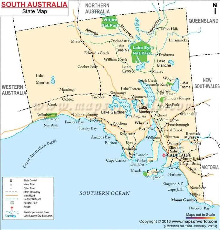 south australia map