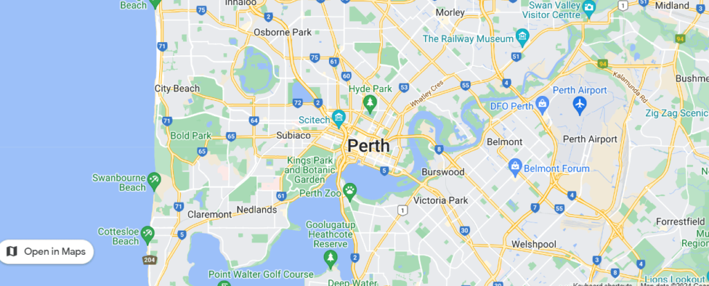 perth, western australia map