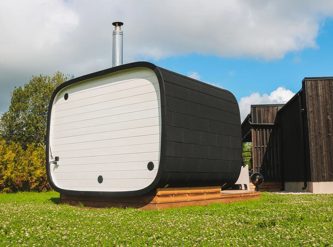 Leil® SERENITY ROUND CUBE SINGLE (3 - 10 Person) MADE IN EUROPE Outdoor Sauna Termowood - Image 11